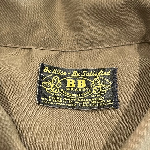 BB Brand Men’s Short Sleeve Shirt in Khaki - Picture 3 of 5